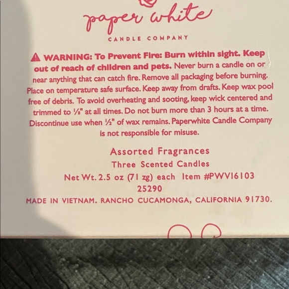 3 pack candle set Sugared Melon, Sweet Cherry, Strawberry Cream Scent - Picture 6 of 6